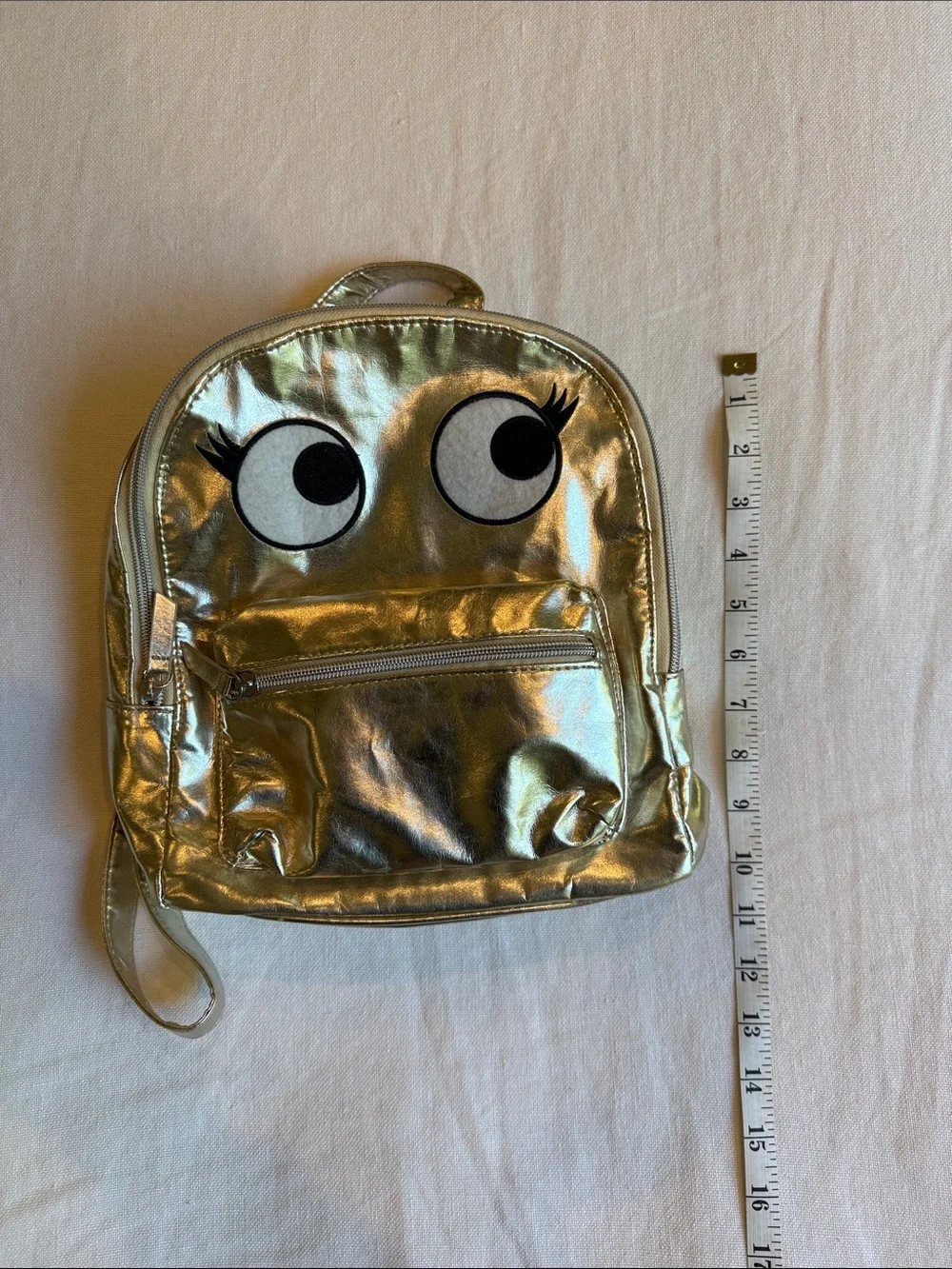 Kids Metallic Gold Eye Backpack - Playful Mini Backpack